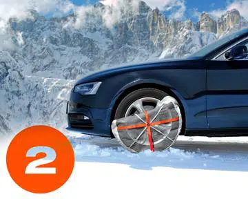 etape montage 2 chaussettes à neige Autosock