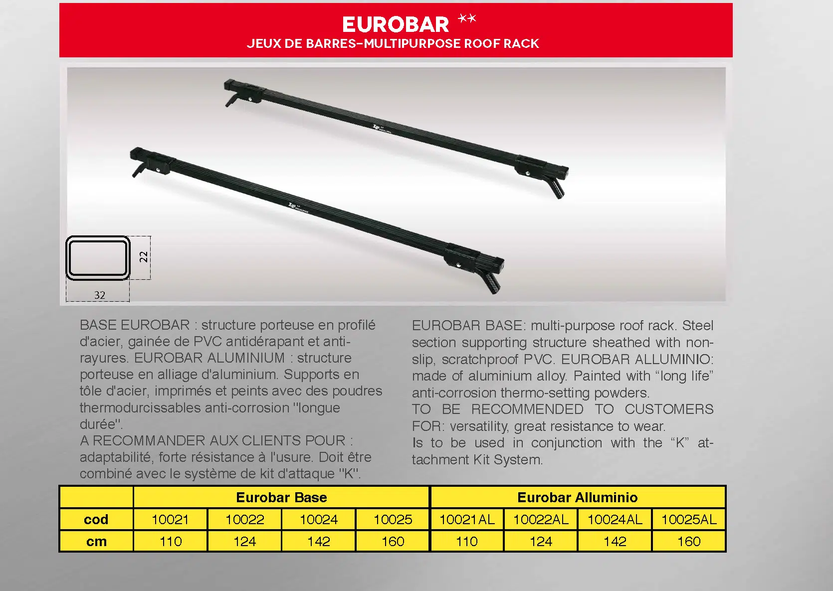 Jeu de 2 barres de toit Classic en Acier pour Audi 100 93> – Image 2