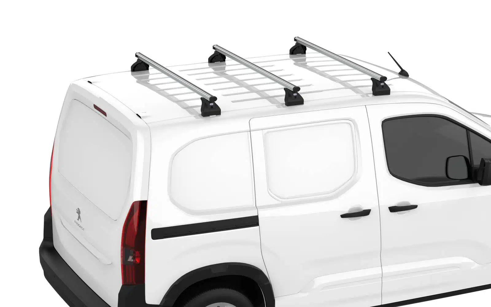 jeu de 3 barres de toit en aluminium cruz sur véhicule